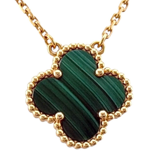 Van Cleef & Arpels Vintage Unhambra Necklace 18k Gold Malachite