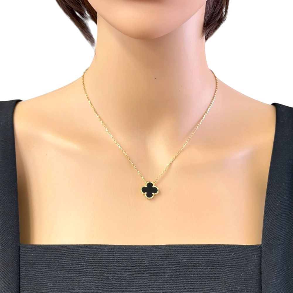 Van Cleef & Arpels Vintage Unhambra Necklace 18k Gold Onyx — view 2