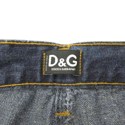 Dolce & Gabbana D&G Tag Denim Pants Jeans Flare Boots Cut Rhinestone Y2k — view 7