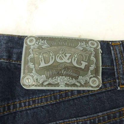 Dolce & Gabbana D&G Tag Denim Pants Jeans Flare Boots Cut Rhinestone Y2k — view 9