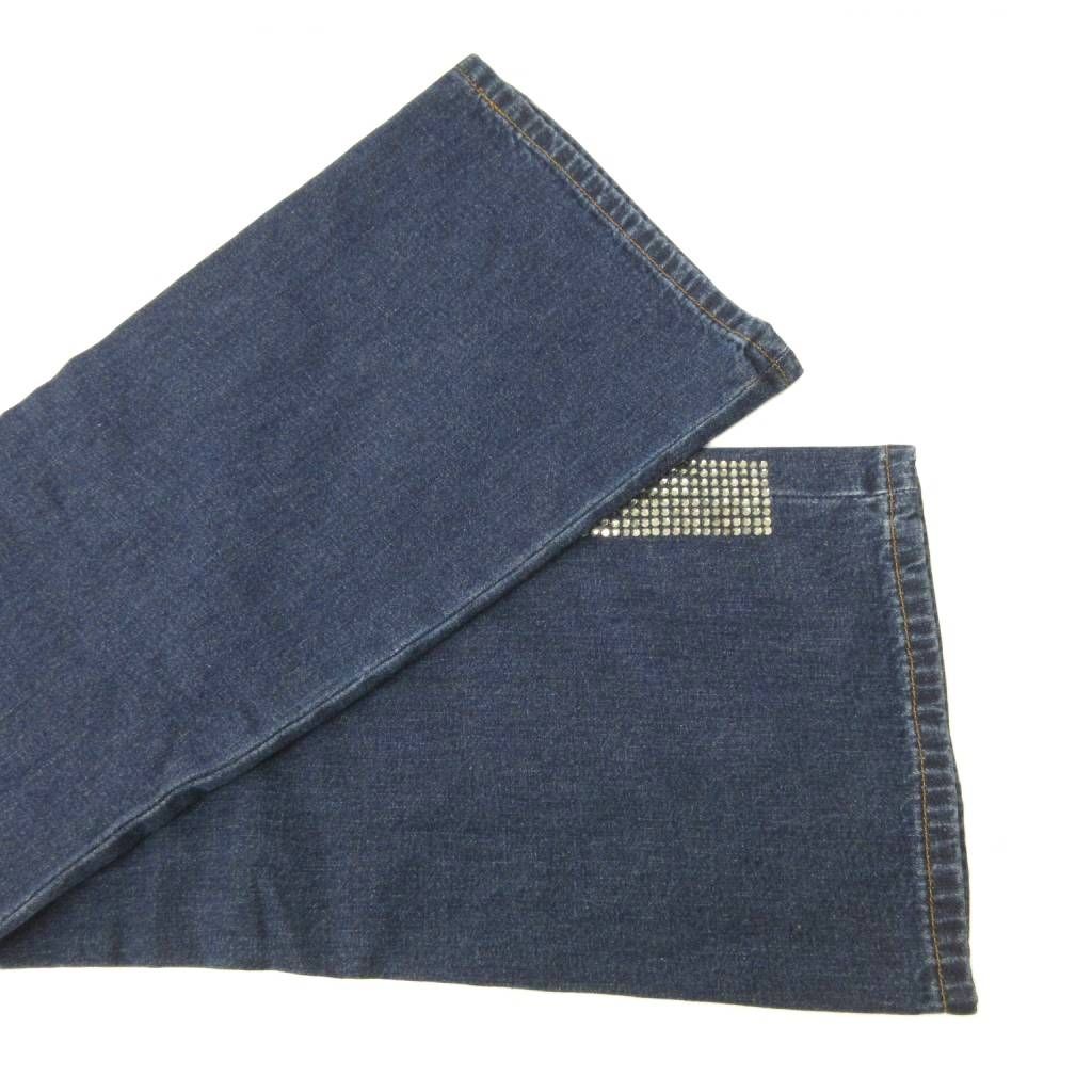 Dolce & Gabbana D&G Tag Denim Pants Jeans Flare Boots Cut Rhinestone Y2k — view 6