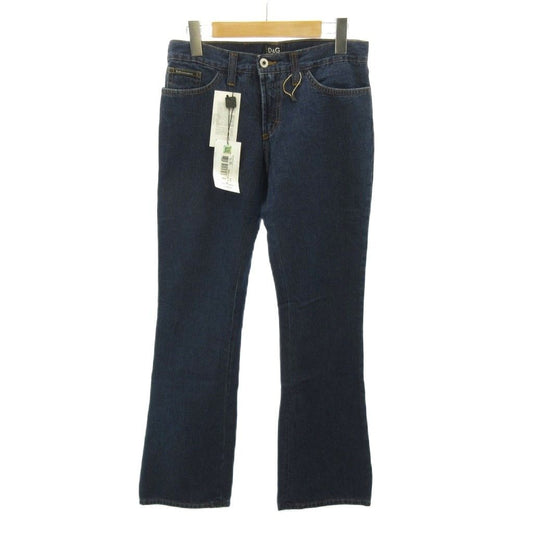 Dolce & Gabbana D&G Tag Denim Pants Jeans Flare Zip Fly Rhinestone Y2k 26