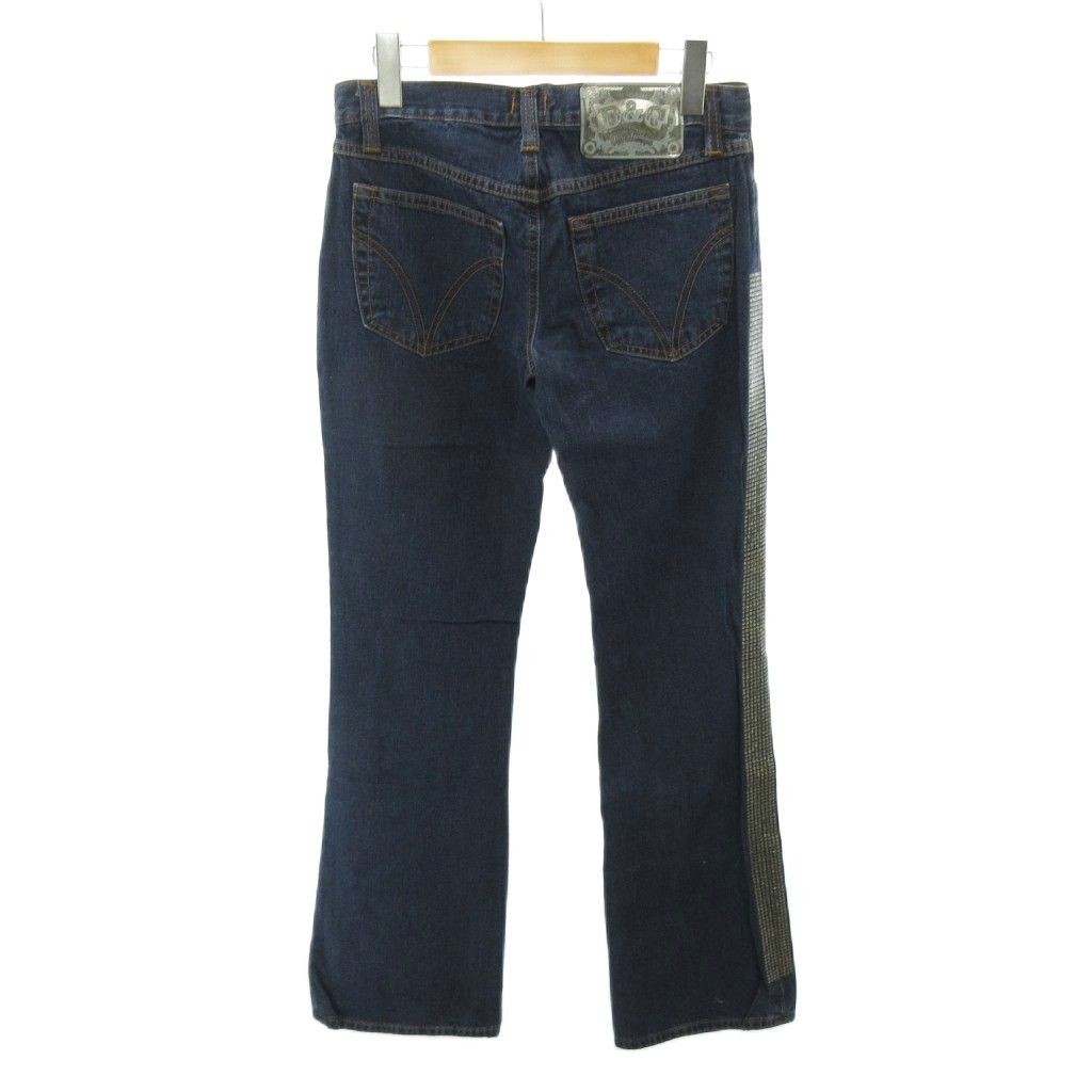 Dolce & Gabbana D&G Tag Denim Pants Jeans Flare Zip Fly Rhinestone Y2k 26 — view 2
