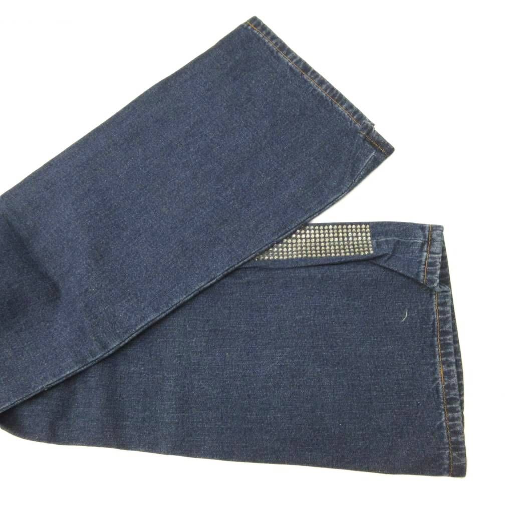 Dolce & Gabbana D&G Tag Denim Pants Jeans Flare Zip Fly Rhinestone Y2k 26 — view 6