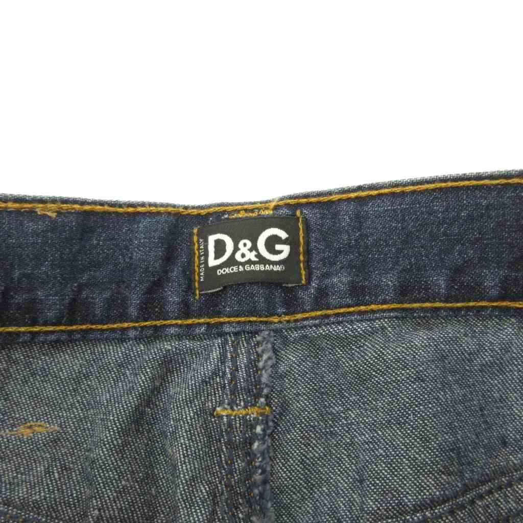 Dolce & Gabbana D&G Tag Denim Pants Jeans Flare Zip Fly Rhinestone Y2k 26 — view 7