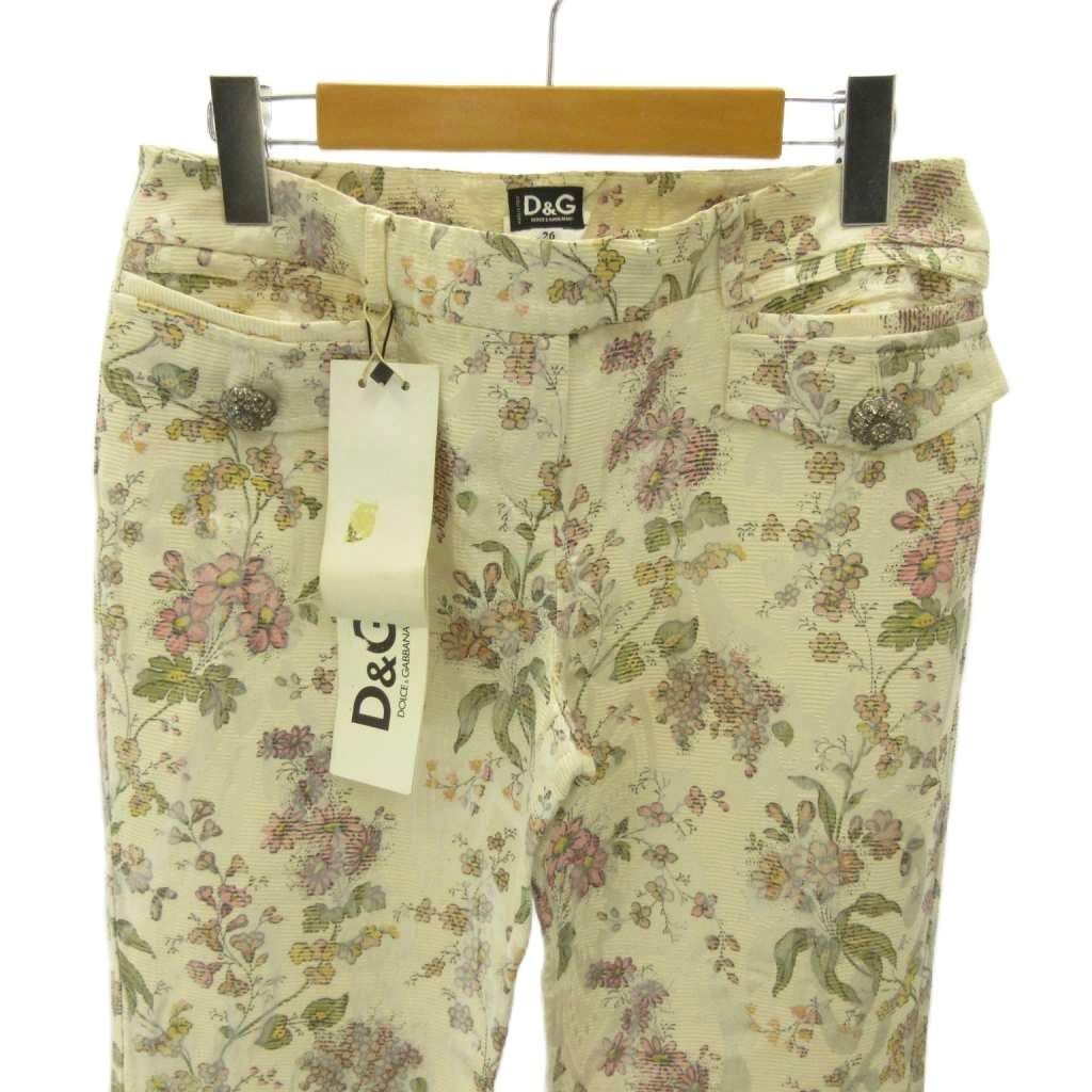 Dolce & Gabbana D&G Tagged Pants Trousers Floral Straight Zip Fly Cutoff Y2k 26 — view 3