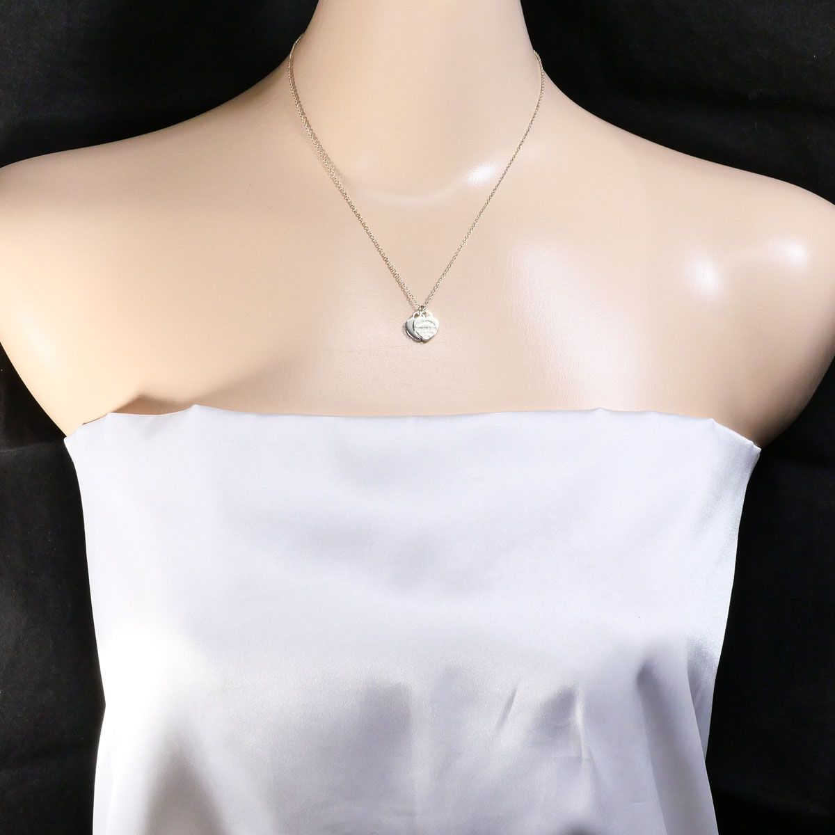 Tiffany & Co Double Heart 925 Sterling Silver Necklace 40 cm — view 6