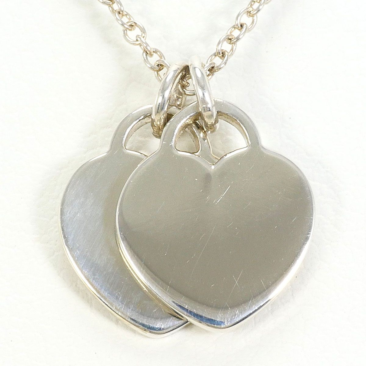 Tiffany & Co Double Heart 925 Sterling Silver Necklace 40 cm — view 3