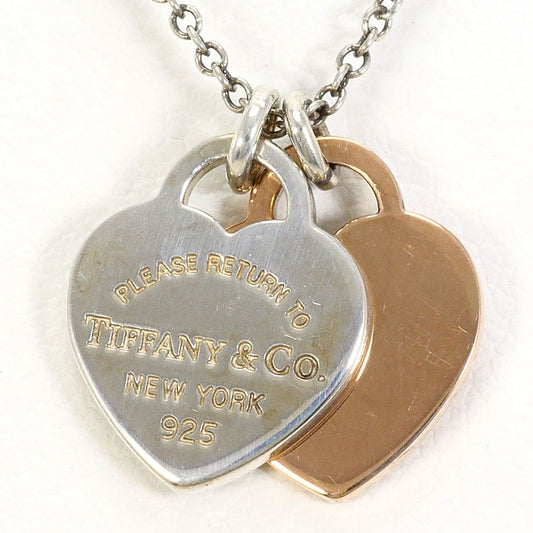 Tiffany & Co Return to Double Heart 925 Sterling Silver Necklace 41 cm