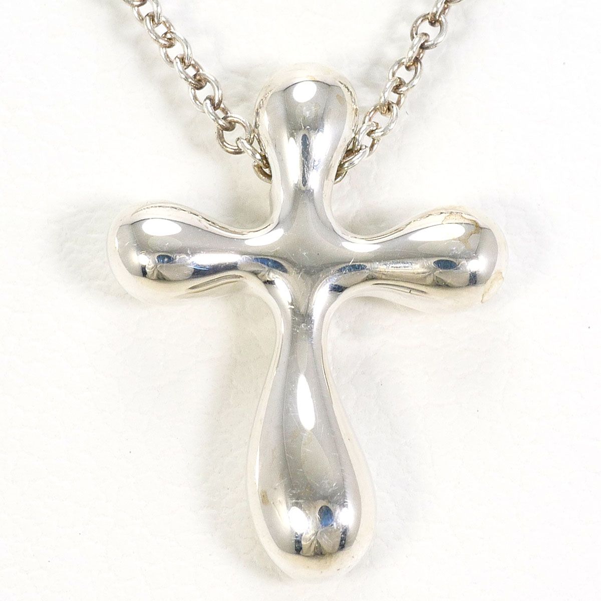 Tiffany & Co Small Cross 925 Sterling Silver Necklace 41 cm