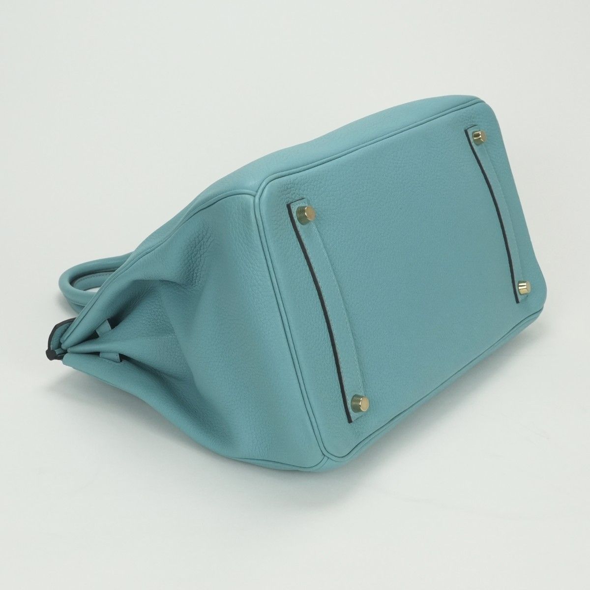 Hermes Birkin 35 Tote Taurillon Clemence Blue Atoll Blueatoll Light Gold — view 6
