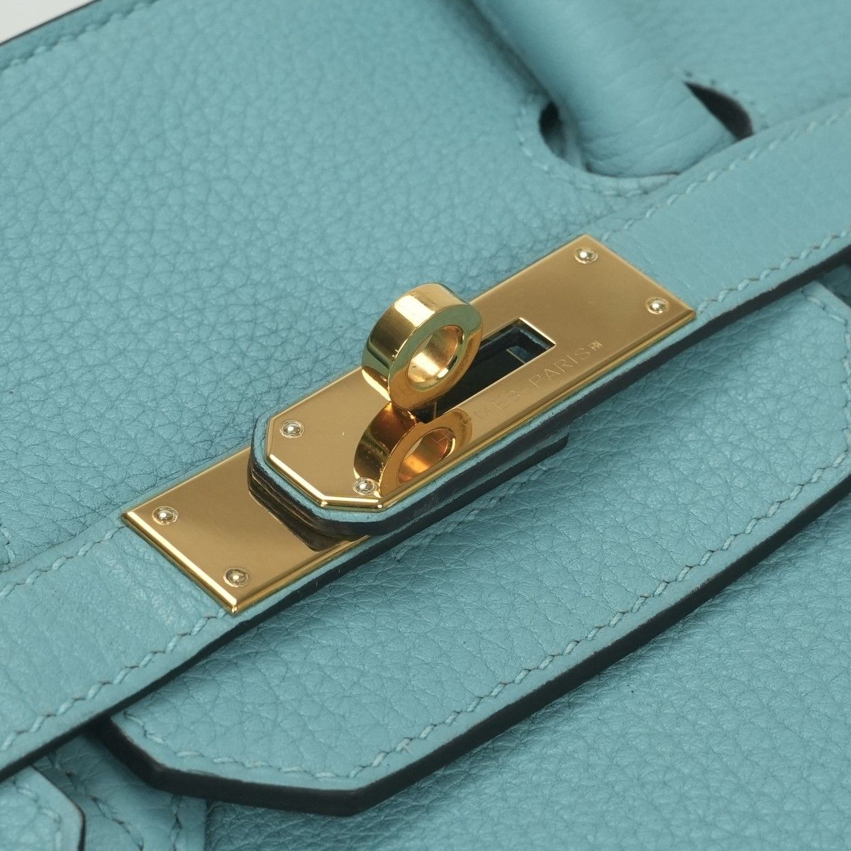 Hermes Birkin 35 Tote Taurillon Clemence Blue Atoll Blueatoll Light Gold — view 7