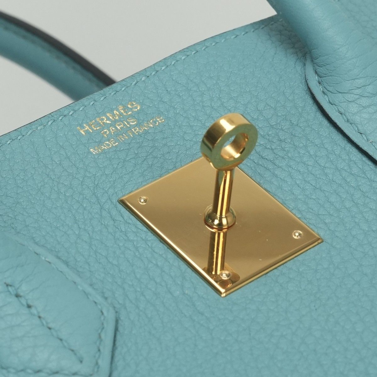 Hermes Birkin 35 Tote Taurillon Clemence Blue Atoll Blueatoll Light Gold — view 8