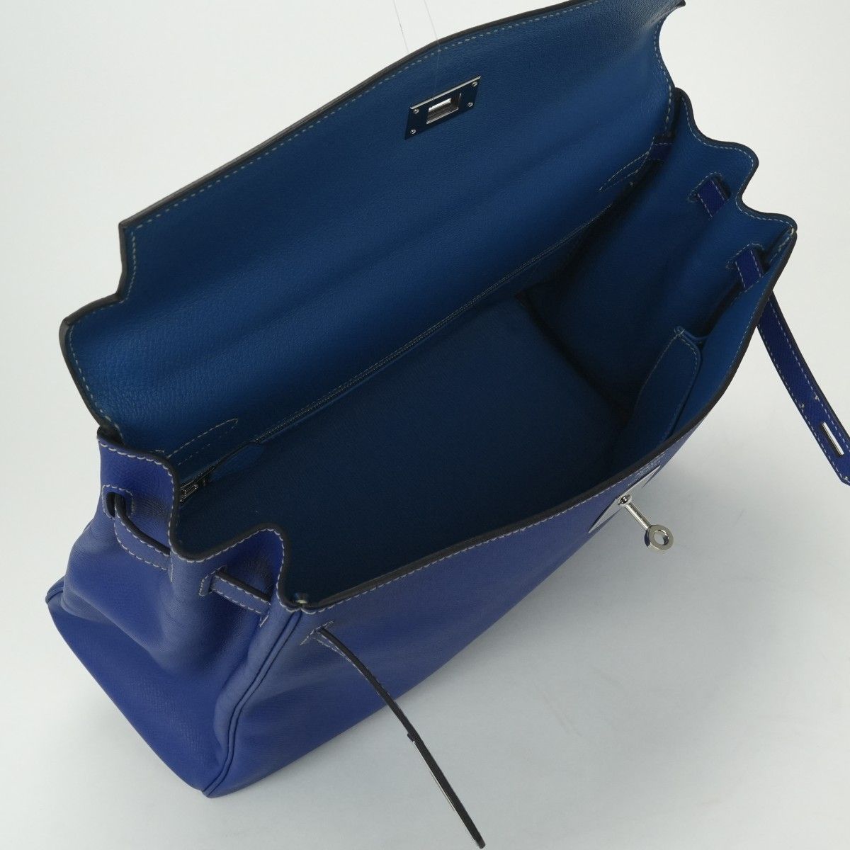 Hermes Kelly 35 Candy Tote Shoulder Bag Epsom Blue Electric Blueelectric Izmir — view 9