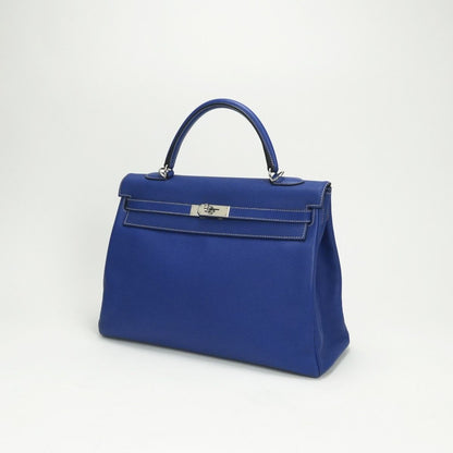 Hermes Kelly 35 Candy Tote Shoulder Bag Epsom Blue Electric Blueelectric Izmir — view 2