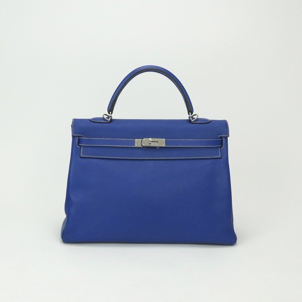 Hermes Kelly 35 Candy Tote Shoulder Bag Epsom Blue Electric Blueelectric Izmir