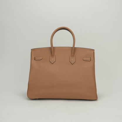 Hermes Birkin 35 Tote Epsom Natural Brown Silver Handbag Veau — view 3