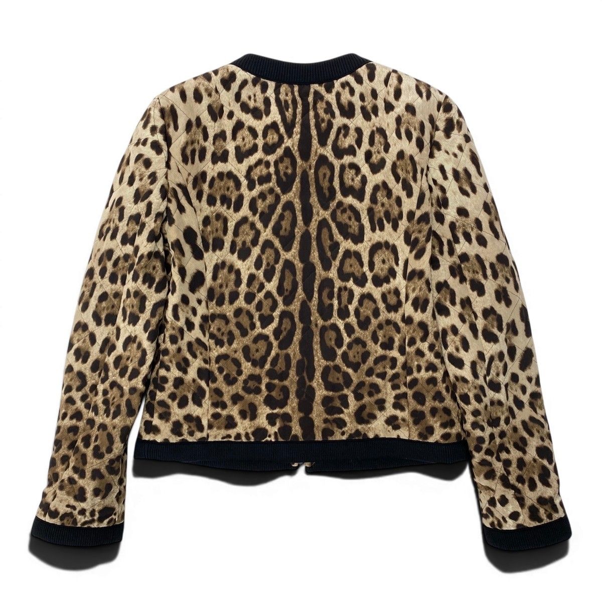 Dolce & Gabbana Leopard Print Quilted Jacket 38 Beige — view 3