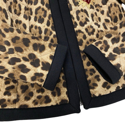 Dolce & Gabbana Leopard Print Quilted Jacket 38 Beige — view 6