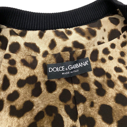 Dolce & Gabbana Leopard Print Quilted Jacket 38 Beige — view 9