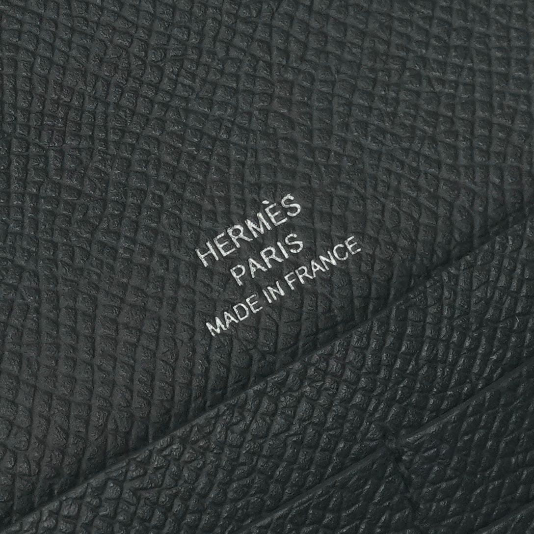 Hermes Chaine D'ancre Tougo Wallet Epsom Noir Black Silver Veau — view 8