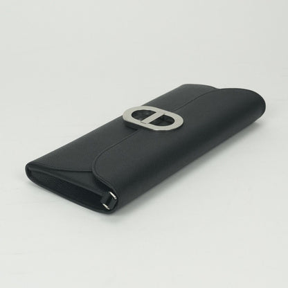 Hermes Chaine D'ancre Tougo Wallet Epsom Noir Black Silver Veau — view 3