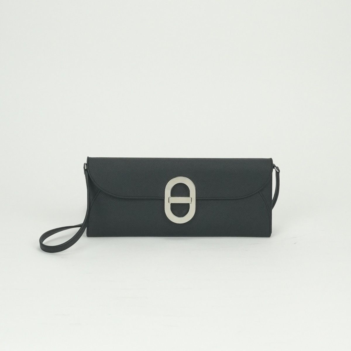 Hermes Chaine D'ancre Tougo Wallet Epsom Noir Black Silver Veau