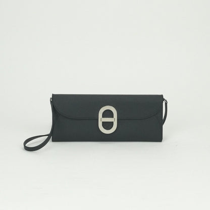 Hermes Chaine D'ancre Tougo Wallet Epsom Noir Black Silver Veau