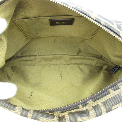 Fendi Zucca Shoulder Bag Canvas Leather Brown Black — view 7