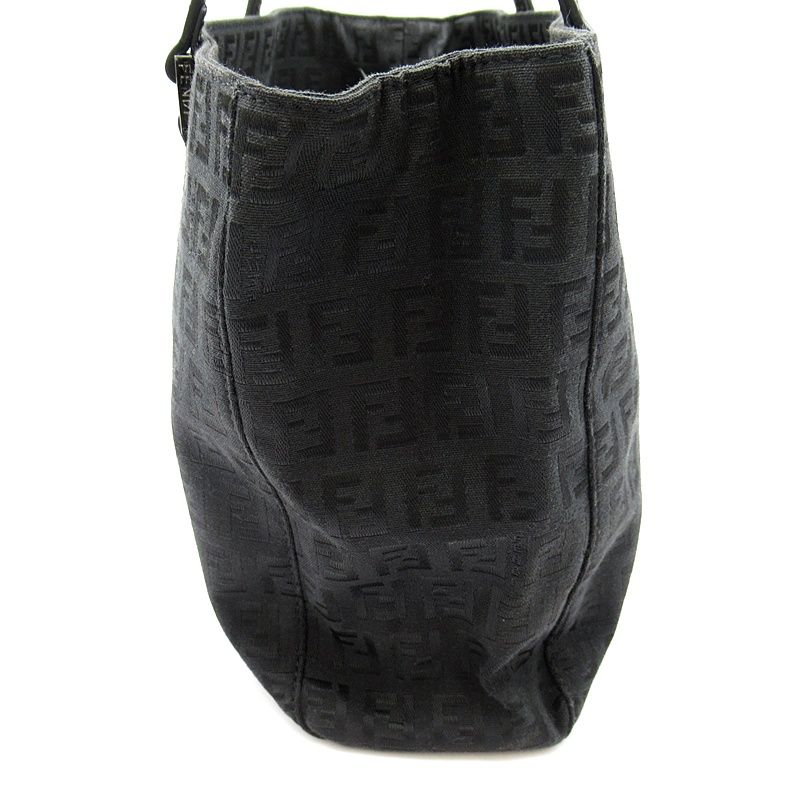 Fendi Zucchino Handbag Canvas Leather Black — view 5