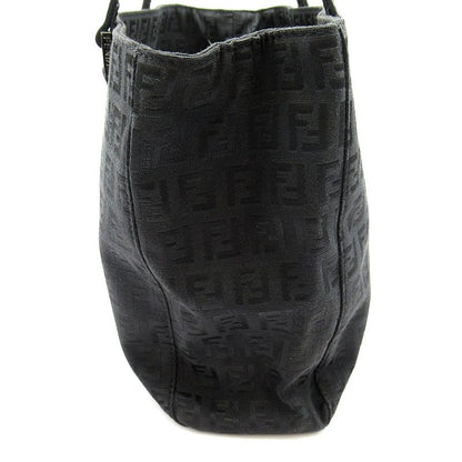 Fendi Zucchino Handbag Canvas Leather Black — view 5