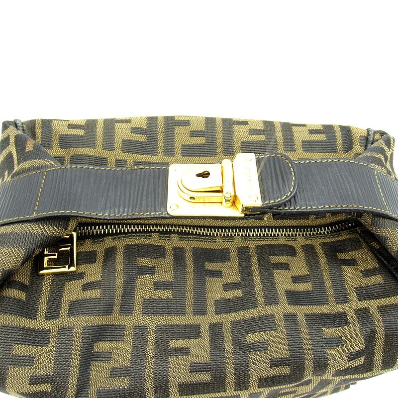 Fendi Zucca Vanity Handbag Canvas Leather Brown — view 2