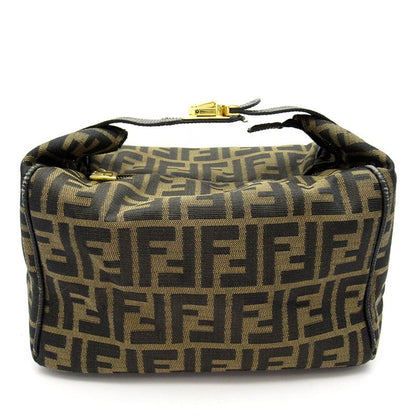 Fendi Zucca Vanity Handbag Canvas Leather Brown
