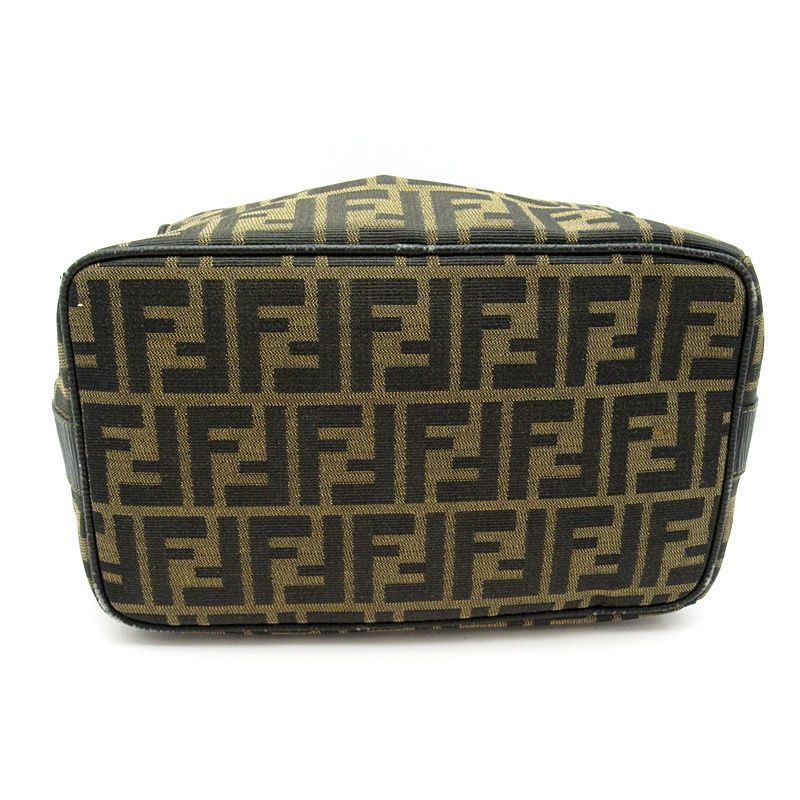 Fendi Zucca Vanity Handbag Canvas Leather Brown — view 6