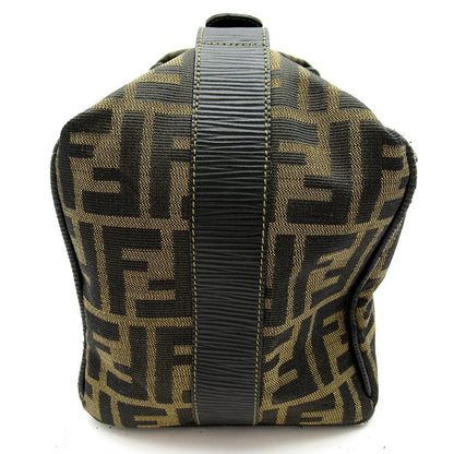 Fendi Zucca Vanity Handbag Canvas Leather Brown — view 3