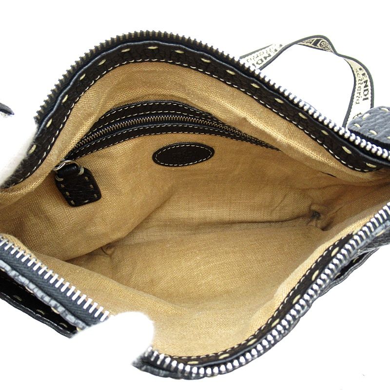 Fendi Selleria Shoulder Bag Leather Black — view 7