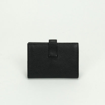 Hermes Bearn Mini Coin Purse Card Case Chevre Misor Noir Black Gold — view 2