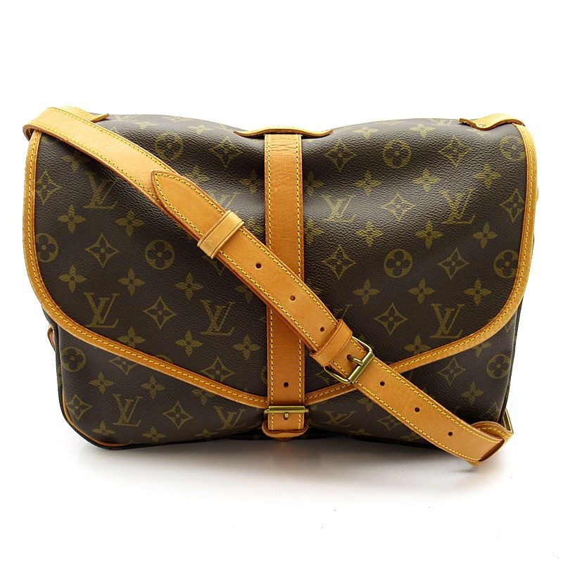 Louis Vuitton Saumur 35 Monogram Shoulder Bag Brown