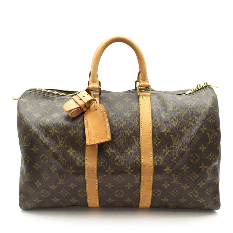 Louis Vuitton Keepall 45 Monogram Boston Bag Brown
