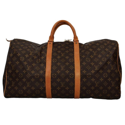 Louis Vuitton Keepall 55 Monogram Boston Bag Brown