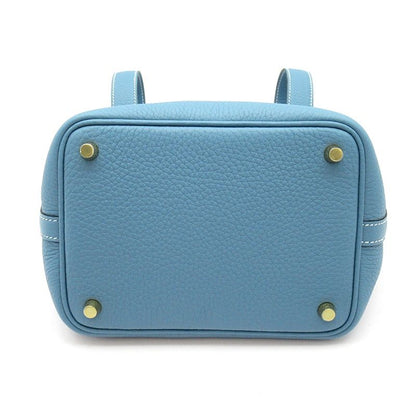Hermes Picotin Lock PM Taurillon Clemence Handbag New Blue Jean — view 6