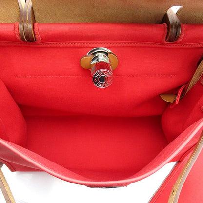 Hermes Herbag Zip 31 Toile Officier Vache Hunter Shoulder Bag Rose Extreme — view 6