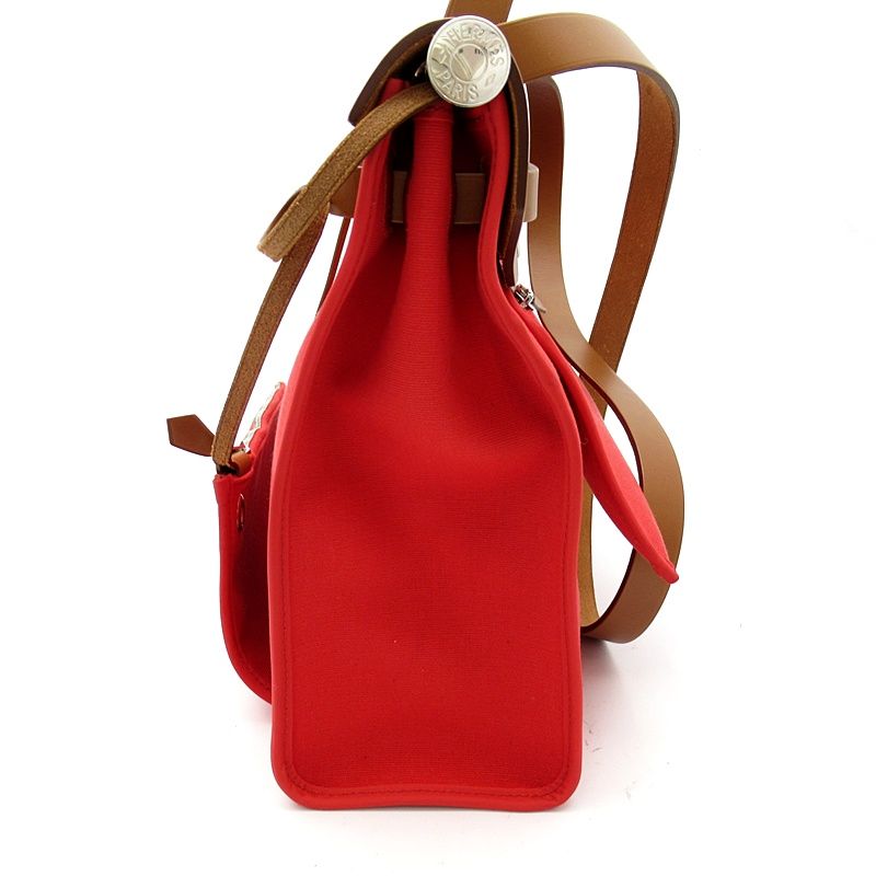 Hermes Herbag Zip 31 Toile Officier Vache Hunter Shoulder Bag Rose Extreme — view 2