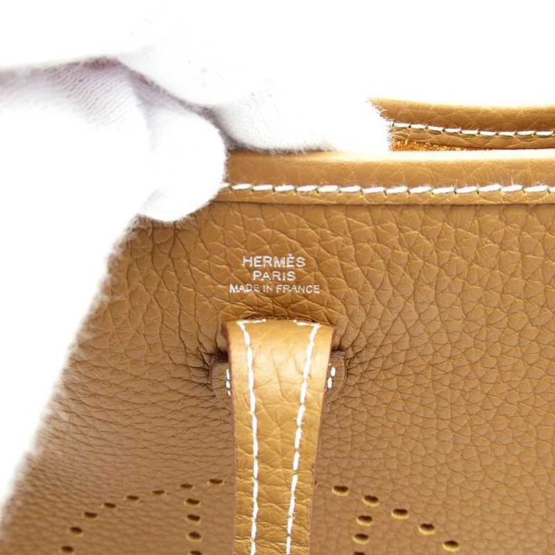 Hermes Evelyne TPM Amazon Taurillon Clemence Shoulder Bag Gold — view 8