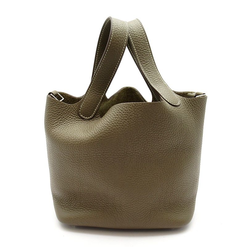 Hermes Picotin Lock PM Taurillon Clemence Handbag Etoupe