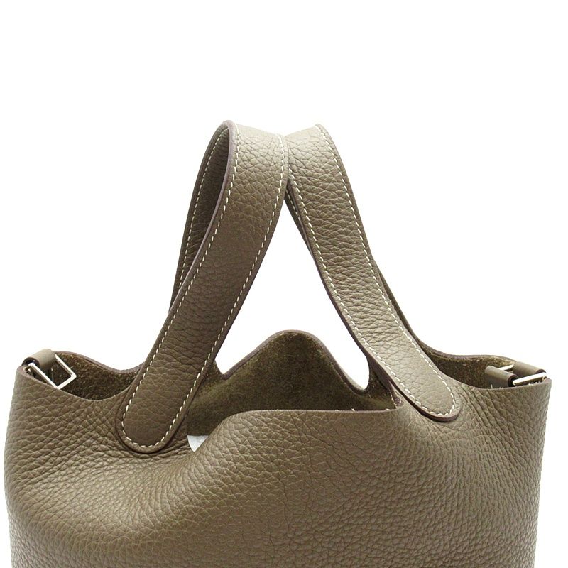 Hermes Picotin Lock PM Taurillon Clemence Handbag Etoupe — view 2