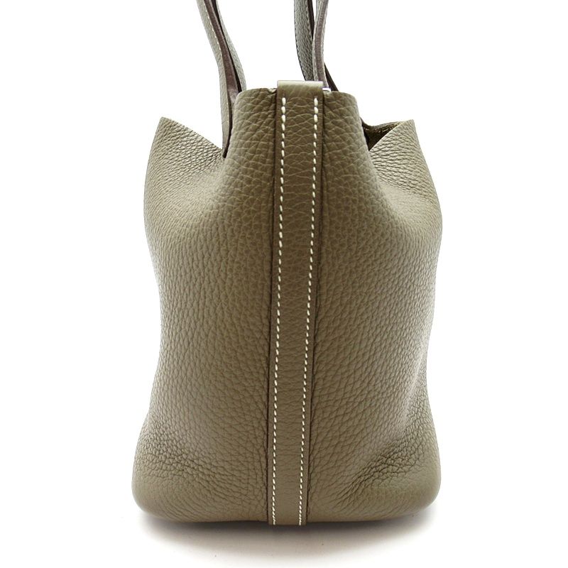 Hermes Picotin Lock PM Taurillon Clemence Handbag Etoupe — view 5