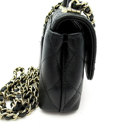 Chanel Quilted Coco Handle 11.5 Micro Chain Clutch Caviar Leather — view 4