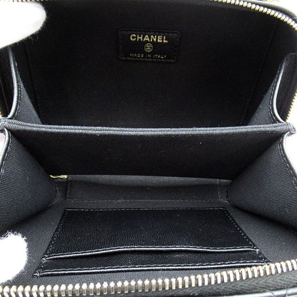 Chanel Quilted Vanity Mini Chain Shoulder Lambskin Bag Black — view 7
