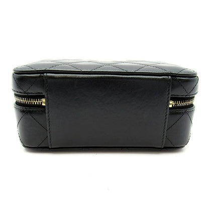 Chanel Quilted Vanity Mini Chain Shoulder Lambskin Bag Black — view 6